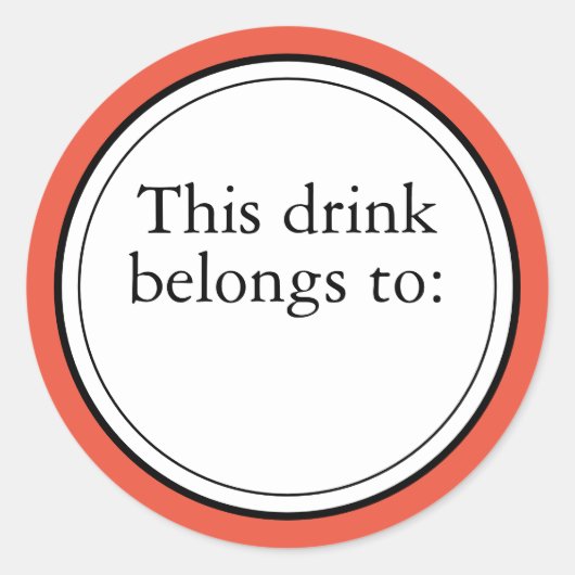 Sticker Rond La fête appartient à cette boisson (Devant)