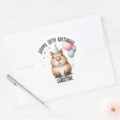 Sticker Rond La fête d'anniversaire de la mignonne capybara fav (Enveloppe)