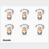 Sticker Rond La fête d'anniversaire de la mignonne capybara fav (Feuille)