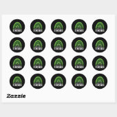 Sticker Rond La Fête de la Saint-Patrick Chats Catricks Day Cha (Feuille)