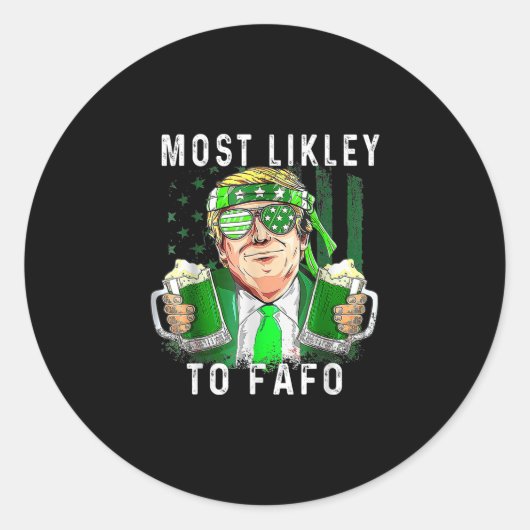 Sticker Rond La Fête de la Saint Patrick la plus probable à Faf (Devant)