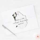 Sticker Rond La Fête des mariées du couple (Enveloppe)