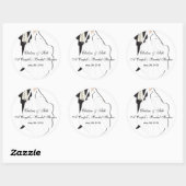 Sticker Rond La Fête des mariées du couple (Feuille)