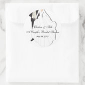 Sticker Rond La Fête des mariées du couple (Sac)