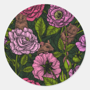 Sticker Rond La fête des souris