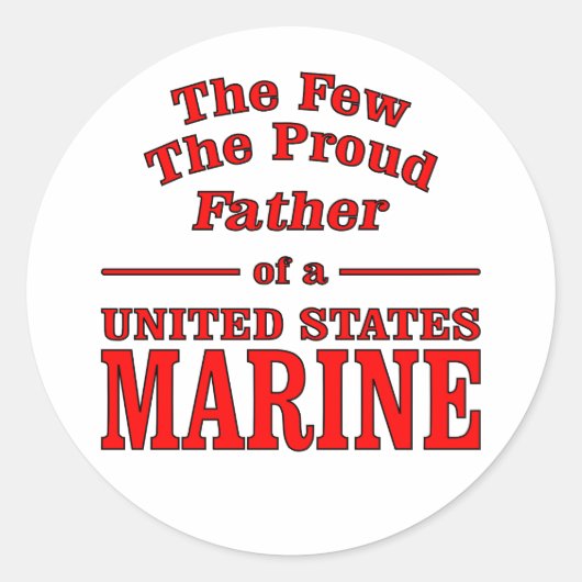 Sticker Rond La Fière Père D'Une Marine Américaine (Devant)