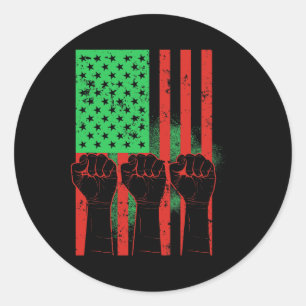 Sticker Rond La Fierté du drapeau noir afro-américain du 19ème