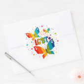 Sticker Rond La fierté papillon L'amour est l'amour Sensibilisa (Enveloppe)