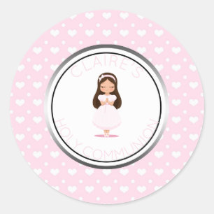 Sticker Rond La Fille de la Sainte Communion privilégie les coe
