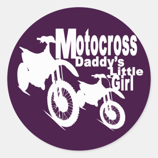 Sticker Rond La fille de Motocross Daddy (Devant)