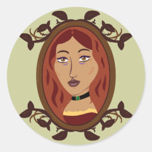 Sticker Rond La fille du Bowyer