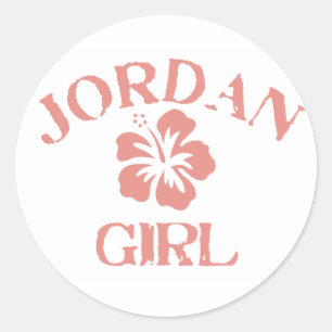 Sticker Rond La fille rose de Jordanie