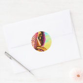 Sticker Rond La fille timide (Enveloppe)