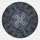 Sticker Rond La Fleur Peacock (Devant)