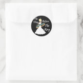 Sticker Rond La Fling Avant L'Arrière - plan Noir De L'Anneau (Sac)