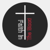 Sticker Rond La foi dans le sang Croix chrétienne (Devant)