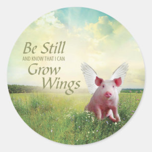 Sticker Rond La Foi Des Cochons