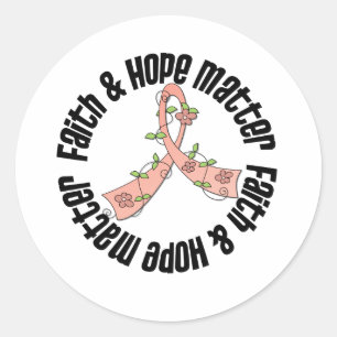 Sticker Rond La foi et l'espoir comptent - Cancer utérin
