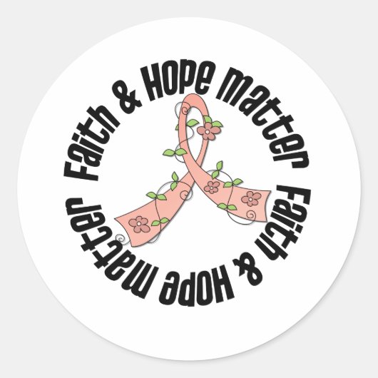 Sticker Rond La foi et l'espoir comptent - Cancer utérin (Devant)