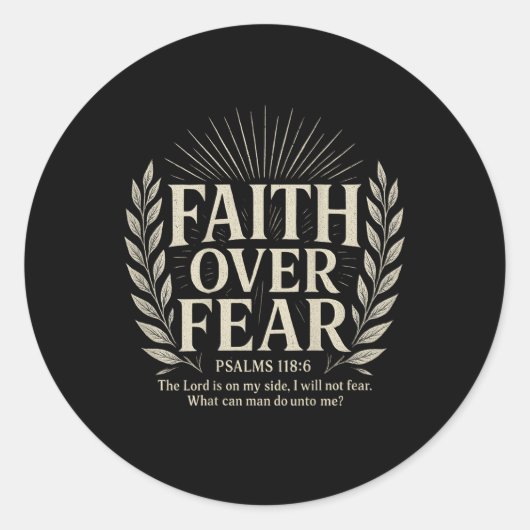Sticker Rond La foi sur la peur chrétienne (Devant)