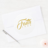 Sticker Rond La foi sur la peur or et blanc (Enveloppe)