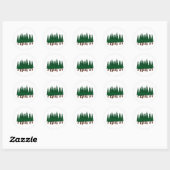 Sticker Rond La forêt À feuillage persistant (Feuille)