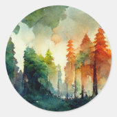 Sticker Rond La forêt (nature) (Devant)