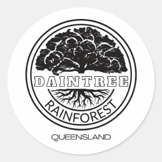 Sticker Rond La forêt tropicale de Daintree (Devant)