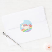 Sticker Rond La fraise à la licorne (Enveloppe)
