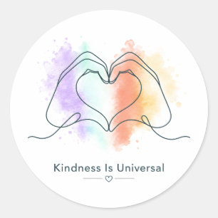 Sticker Rond La gentillesse est une fierté universelle Design d