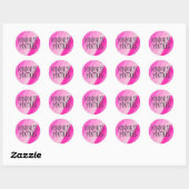 Sticker Rond La gentillesse, Feminine moderne rose (Feuille)