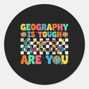Sticker Rond La géographie est difficile mais vous êtes drôle C