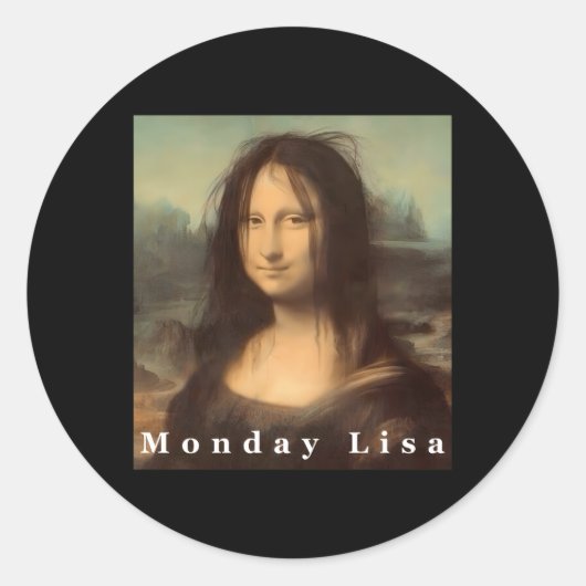 Sticker Rond La Gioconda Mona Lisa lundi Lisa (Devant)