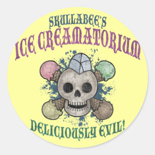 Sticker Rond La glace Creamatorium de Skullabee
