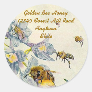 Sticker Rond La gloire de matin d'abeilles de miel
