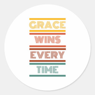 Sticker Rond La grâce gagne à chaque fois