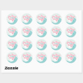 Sticker Rond La Grande Vague Pink Beach Anniversaire (Feuille)