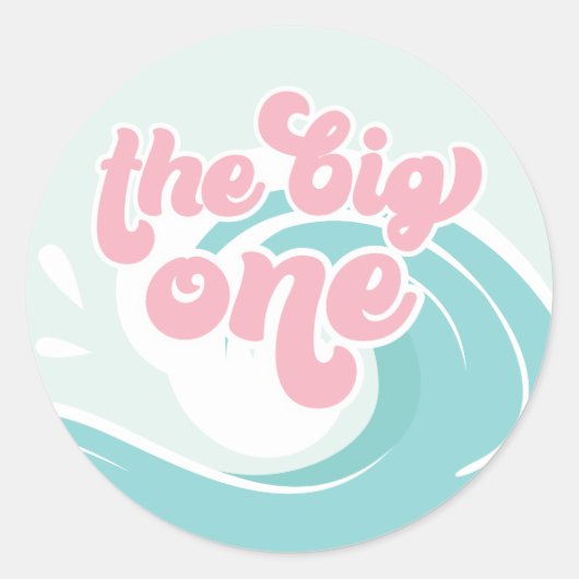 Sticker Rond La Grande Vague Pink Beach Anniversaire (Devant)