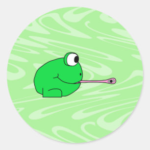 Sticker Rond La grenouille attrape une mouche.