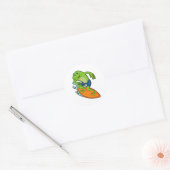Sticker Rond La grenouille comme surfeur avec Surfer (Enveloppe)
