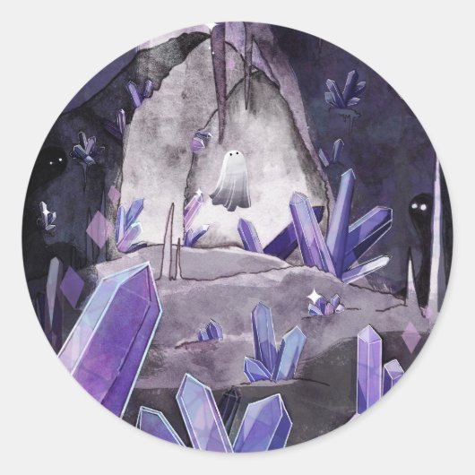 Sticker Rond La grotte de cristal (Devant)