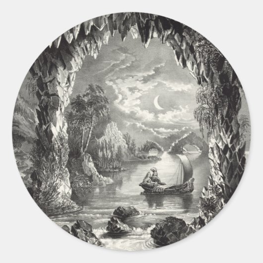 Sticker Rond La grotte enchantée (Devant)