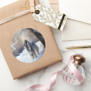 Sticker Rond La Hanche Afghane Laisser Neige Noël