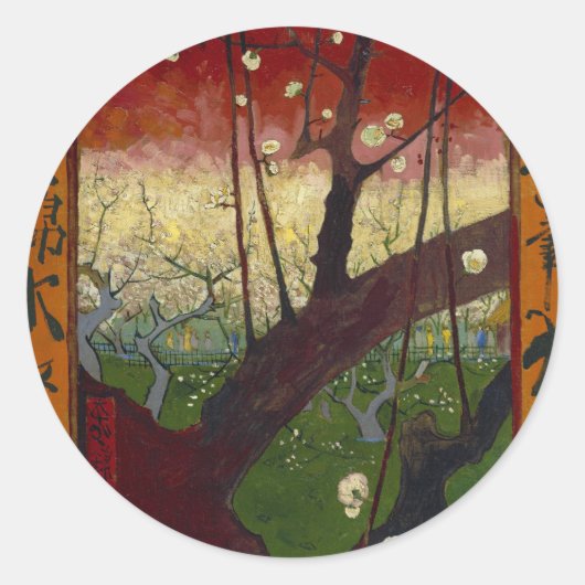 Sticker Rond La japonaise de Van Gogh après Hiroshige (Devant)