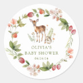 Sticker Rond La Joie de la Nature Baby Shower Cerf (Devant)