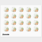 Sticker Rond La Joie de la Nature Baby Shower Cerf (Feuille)