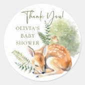 Sticker Rond La Joie de la Nature Baby Shower Cerf (Devant)