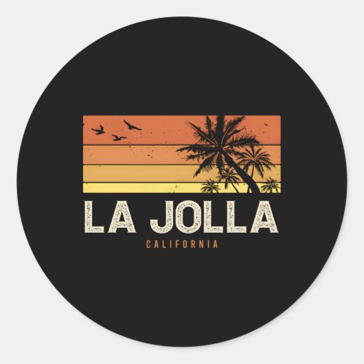 Sticker Rond La Jolla California Ca Palms (Devant)