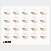 Sticker Rond La Jolla Wedding Favor Beach Photo Merci (Feuille)