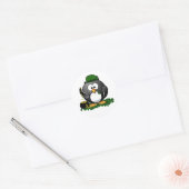 Sticker Rond La journée de la Saint-Patrick Pingouin Chanceux a (Enveloppe)